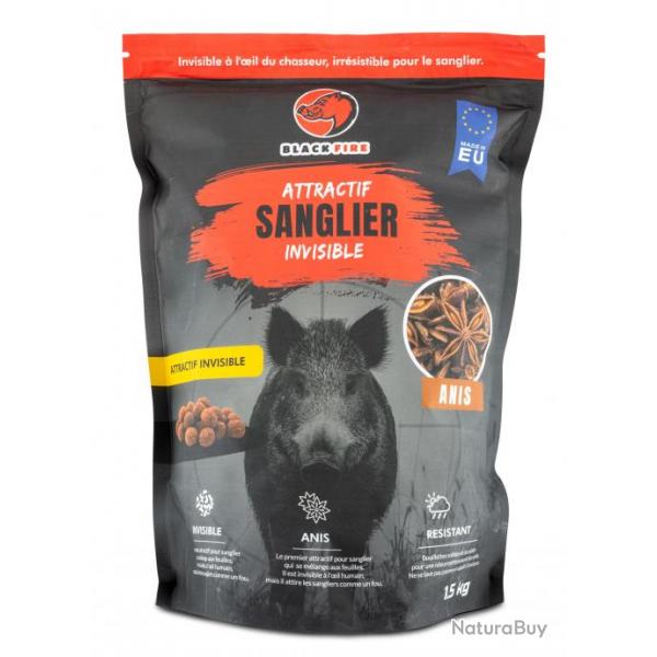 Attractif Sanglier Black Fire Invisible 1,5 Kg Anis