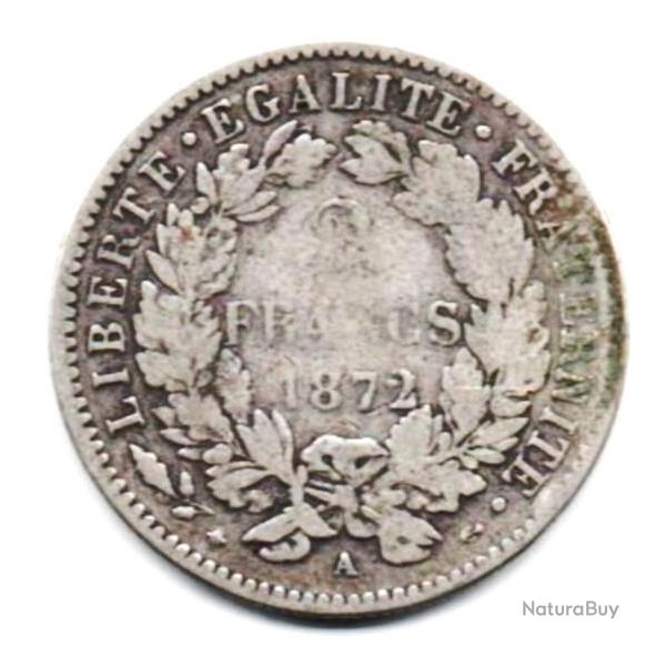 Pice de Monnaie France 2 francS Crs IIIe Rpublique 1872 A Argent