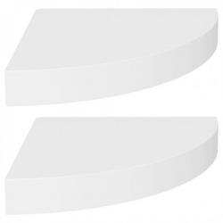 Étagères d'angle flottantes 2 pcs Blanc 25x25x3,8 cm MDF 323896