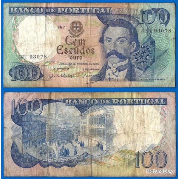Portugal 100 Escudos 1965 Castello Branco Escudo Billet Europe