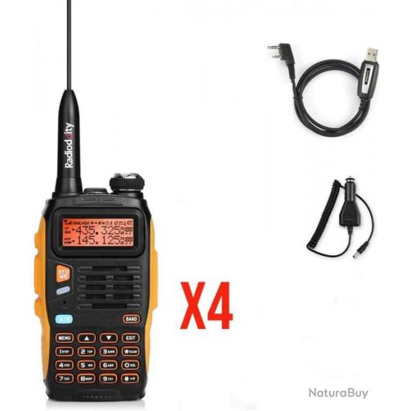 Lot de 4 Talkie walkies 5W  cran LCD - VHF- UHF - LIVRAISON GRATUITE ET RAPIDE