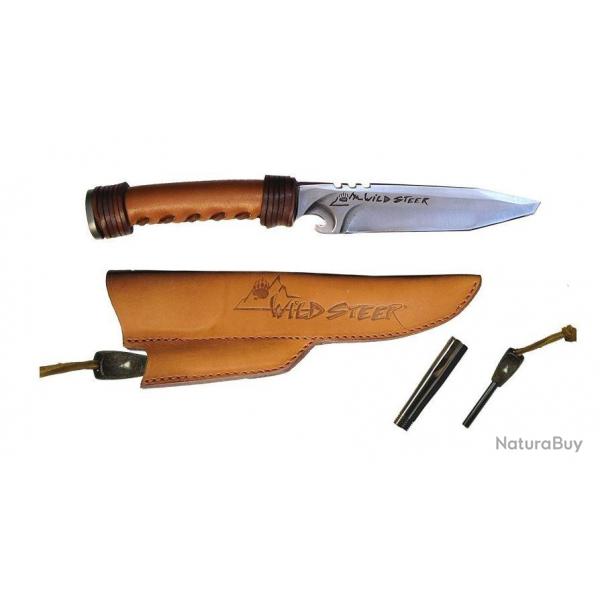 Couteau Wildsteer model Wildsteer classique manche en cuire