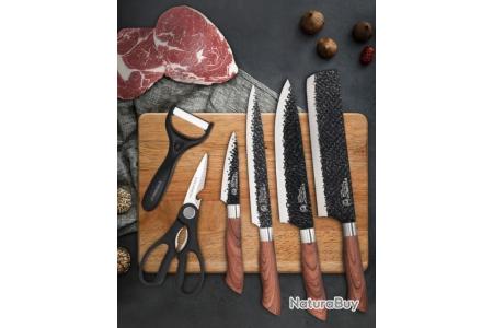 Ensemble de couteaux de chef en acier inoxydable, damas, viande