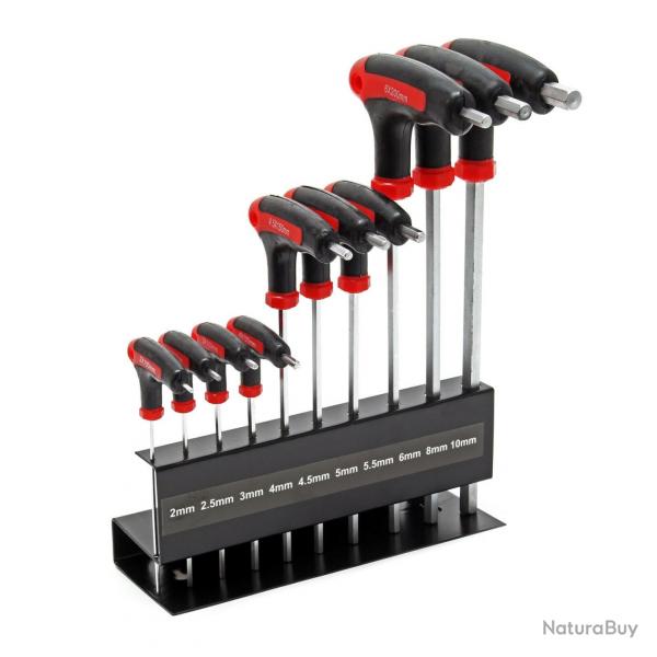 Jeu de 11 cls hexagonales mle support cl allen  six pans poignes en t 16_0002272