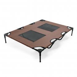 Lit camp chien outdoor lit surélevé xl 122 cm marron tissu oxford 30kg max. 16_0002721