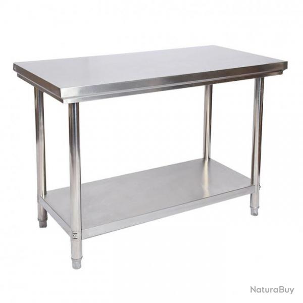 Table de travail en acier inoxydable table de jardin 100 x 60 cm 16_0002502