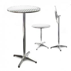 Table bistro haute bar aluminium réglage hauteur pliable 74/114cm diamètre 60 cm salon 16_0002489