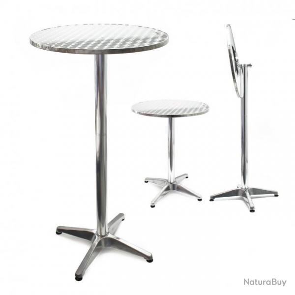 Table bistro haute bar aluminium rglage hauteur pliable 74/114cm diamtre 60 cm salon 16_0002489