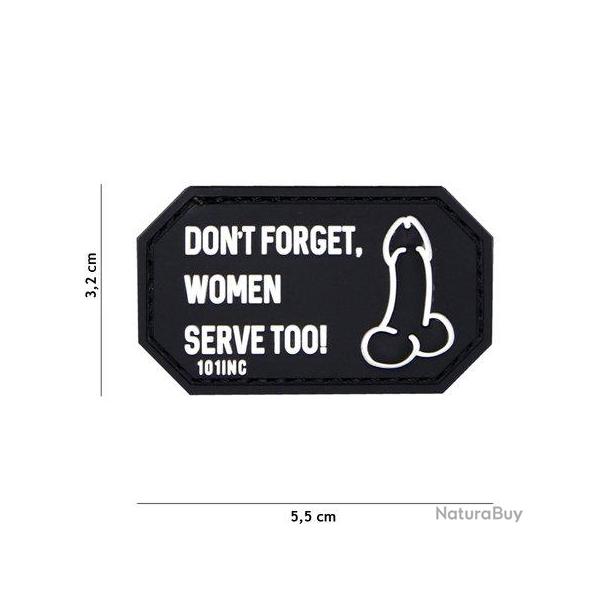 Patch 3D PVC Don't forget Women... Noir (101 Inc)