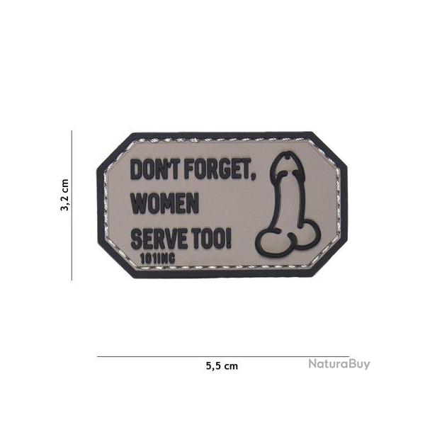 Patch 3D PVC Don't forget Women...Gris (101 Inc)