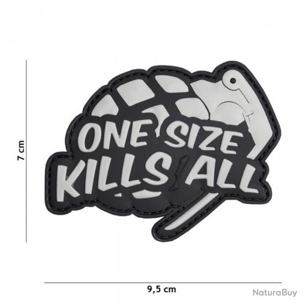 Patch 3D PVC One size kills all Gris (101 Inc)