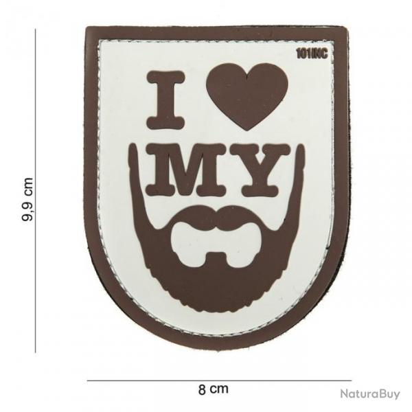 Patch 3D PVC I Love My Beard Marron (101 Inc)