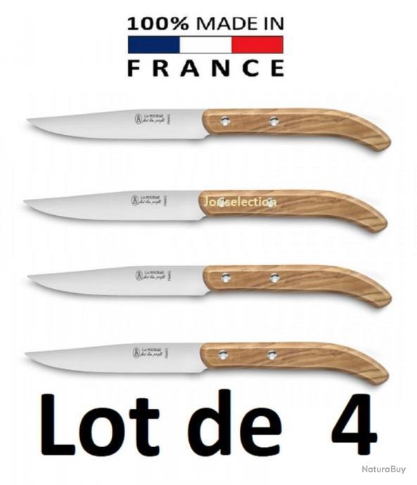 Coutellerie Thiers Couteaux à steak la Fourmi Manche Bois d'Olivier