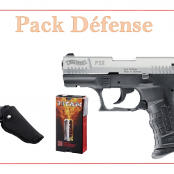 Pistolet alarme WALTHER P22 CAL. 9 MM PAK BICOLOR + 50cart + holster "Pack Défense"