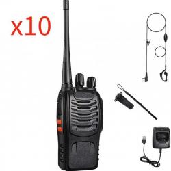 Lot de 10 talkie walkies 446 MHz 16 canaux rechargeable - LIVRAISON GRATUITE ET RAPIDE