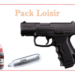 Pack Pistolet CO2 CP 99 COMPACT WALTHER + 1500 Plombs Ronds + capsules CO2