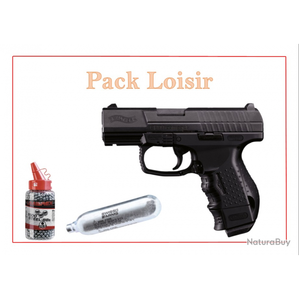 Pack Pistolet CO2 CP 99 COMPACT WALTHER + 1500 Plombs Ronds + capsules CO2