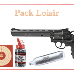 Revolver CO2 DAN WESSON canon 8" + 1500 Plomb Ronds + 100 cibles + 5 capsules CO2 "Pack Loisir"
