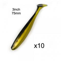 Leurre Shad type easy shiner bicolor naturel 3 inch 75mm par 10 neuf