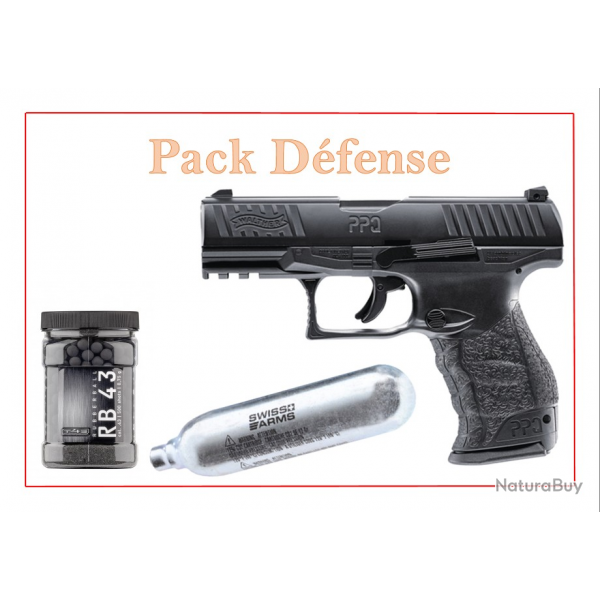 Pack Pistolet PPQ M2 T4E - WALTHER Bronz + 5 capsules CO2 + 500 bille de caoutchouc