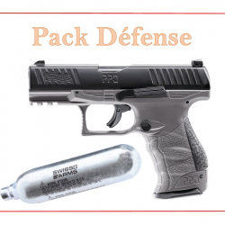 Pack Pistolet PPQ M2 T4E - WALTHER gris + 5 capsules de CO2