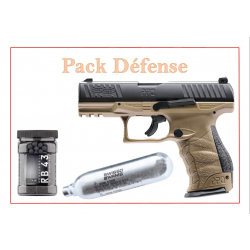 Pack Pistolet PPQ M2 T4E - WALTHER sable + 500 billes caoutchouc + 5 capsules de CO2
