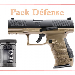 Pack Pistolet PPQ M2 T4E - WALTHER sable + 500 billes caoutchouc