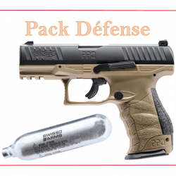Pack Pistolet PPQ M2 T4E - WALTHER sable + 5 capsules de CO2
