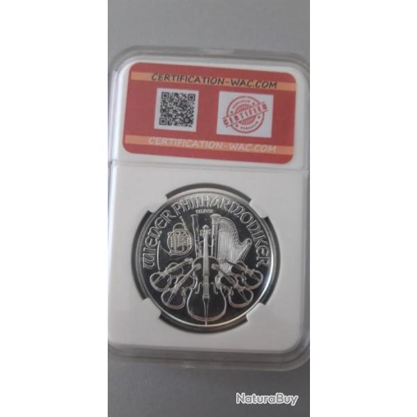 Philharmoniker 1 once argent 2015 FDC monnaie certifi. 38 mm.31,13 grammes.Philharmonique de Vienne