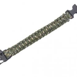 Bracelet paracorde couleur camouflage + sifflet. 3,5 mètres de paracorde supportant 140kg de poids