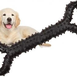 Jouet à mâcher 33 cm pour chien - Os en caoutchouc marron - Livraison rapide et gratuite