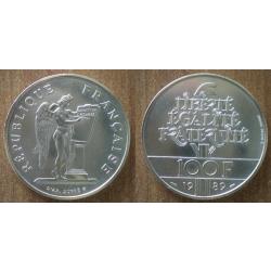 France 100 Francs 1989 Piece Commemo Argent Droits De L Homme