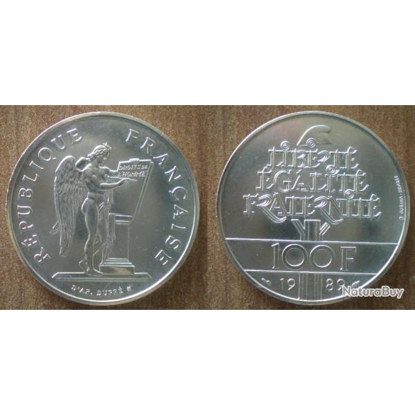 France 100 Francs 1989 Piece Commemo Argent Droits De L Homme