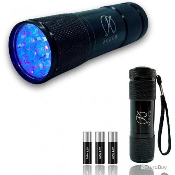 Lampe de Poche UV 9 LED Dtecteur de Tache Invisible Lampe Torche Tactique Ultraviolet Lumire Noire