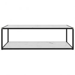 Table basse Blanc 120x60x35 cm Verre trempé