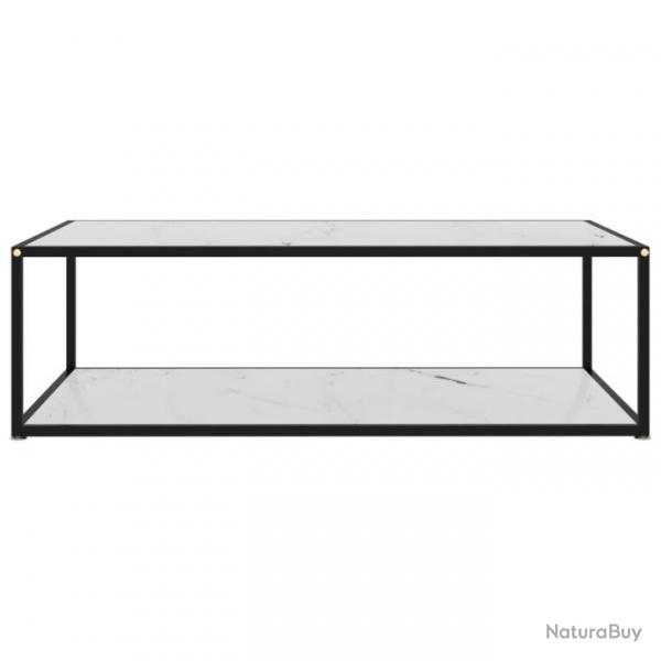 Table basse Blanc 120x60x35 cm Verre tremp