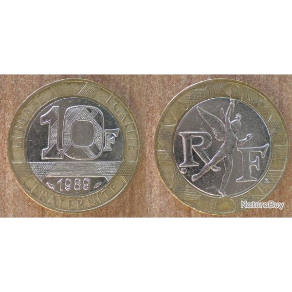 France 10 Francs 1989 Piece Bi Metallique Ange De La Bastille Franc