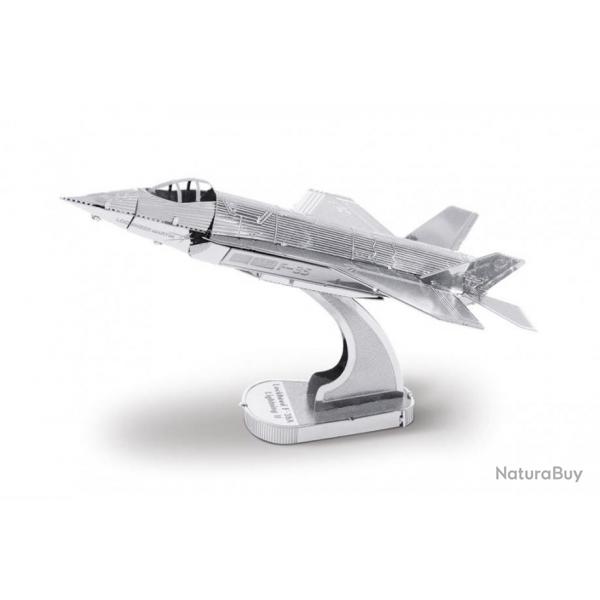 MetalEarth Aviation: F-35A LIGHTNING II (Boeing) 7.8x5.5x4.3cm. maquette 3D en mtal avec 1 feuille.