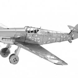 MetalEarth Aviation: MESSERSCHMITT BF-109 4.19x9.19x10.50cm. maquette 3D en métal avec 1 feuille. su