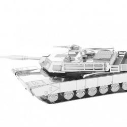 MetalEarth Char de Combat: M1 ABRAMS TANK 10.49x3.50x3.50cm. maquette 3D en métal avec 2 feuilles. s