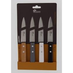 PRADEL - 4 COUTEAUX OFFICE LAME 9 CM MANCHE COULEUR - PRADEL EXCELLENCE