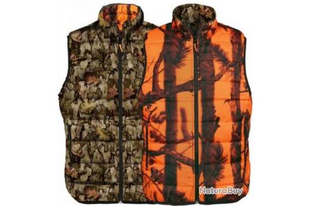 Gilet Doudoune de chasse sans manches r versible PERCUSSION Taille