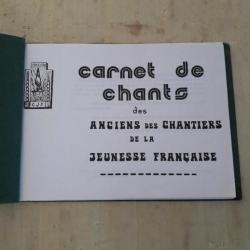 Carnet de chants des anciens des chantiers de la jeunesse française