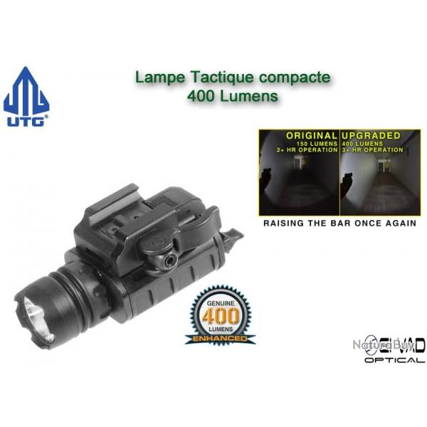 Lampe Tactique UTG compacte pour Pistolet - 400 lumens