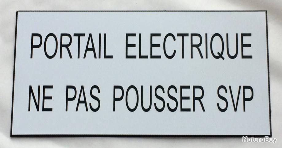 Plaque Gravée "PORTE AUTOMATIQUE NE PAS POUSSER" 75x150mm - Adhésif Blanc Pour Signalétique