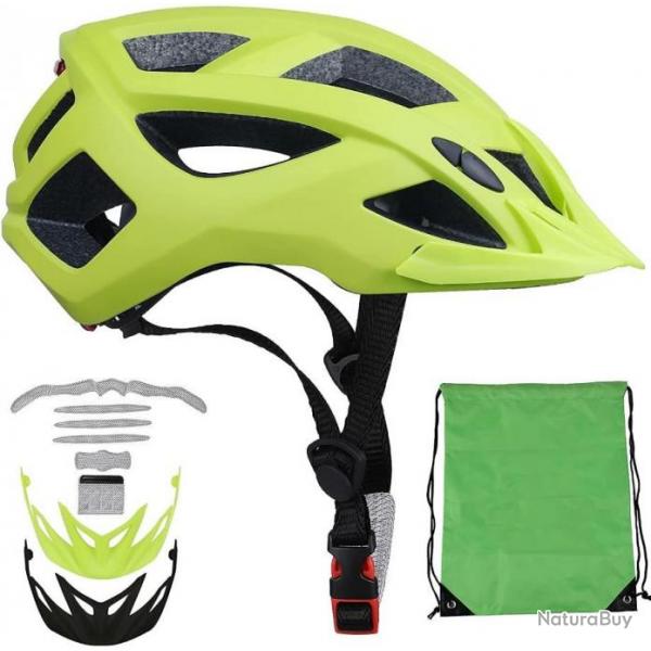 TOP ENCHERE - Casque de vlo jaune + clairage arrire + pare soleil - Livraison gratuite et rapide