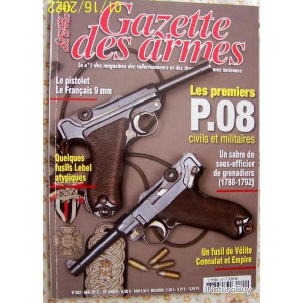" LA GAZETTE DES ARMES " N 442 DE MAI 2012 - TRES BON ETAT
