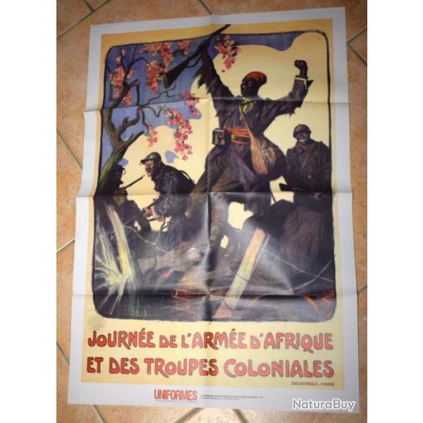 COLONIALE, ARME D'AFRIQUE, AFFICHE REPRODUCTION MAGAZINE UNIFORMES (AF23)