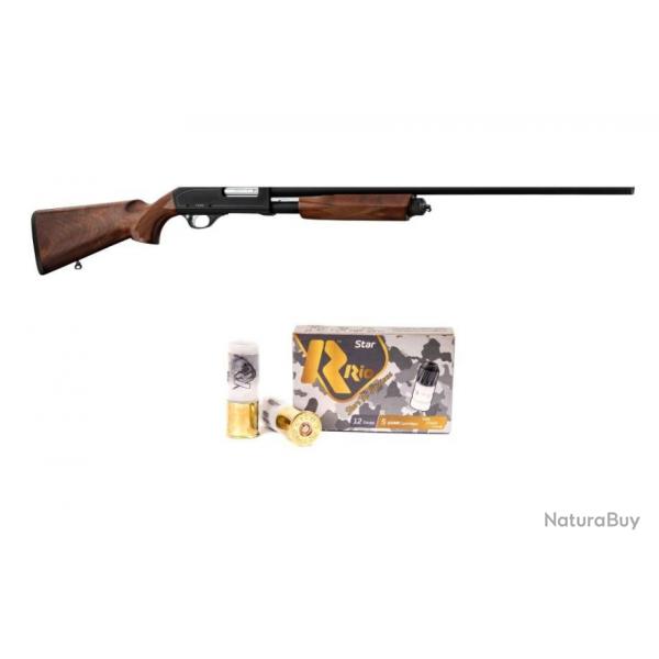 Pack Fusil  pompe Yildiz S71 Wood calibre 12/76 - Livraison Offerte