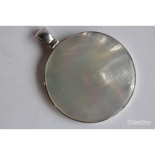 Pendentif argent nacre Bijoux